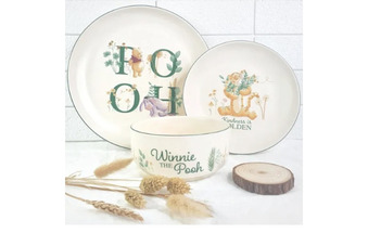 Disney Winnie The Pooh Collection - 3pcs Ceramic Dinnerware Set (Green) HKP1012-GRN