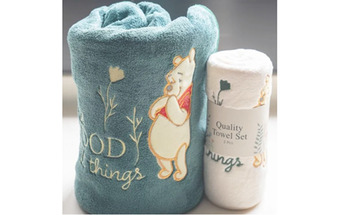 Disney Winnie The Pooh Collection - 2pcs Quality Towel Set (Green) WTO1000-GRN
