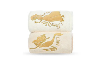 Disney Princess 2Pcs Bath Towels (Beige)